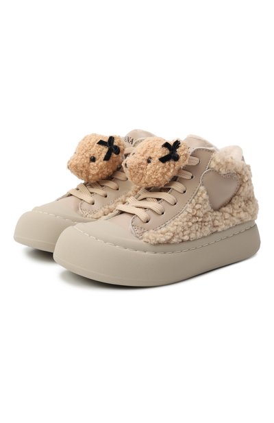 Кожаные кеды MONNALISA, арт. 8CF009