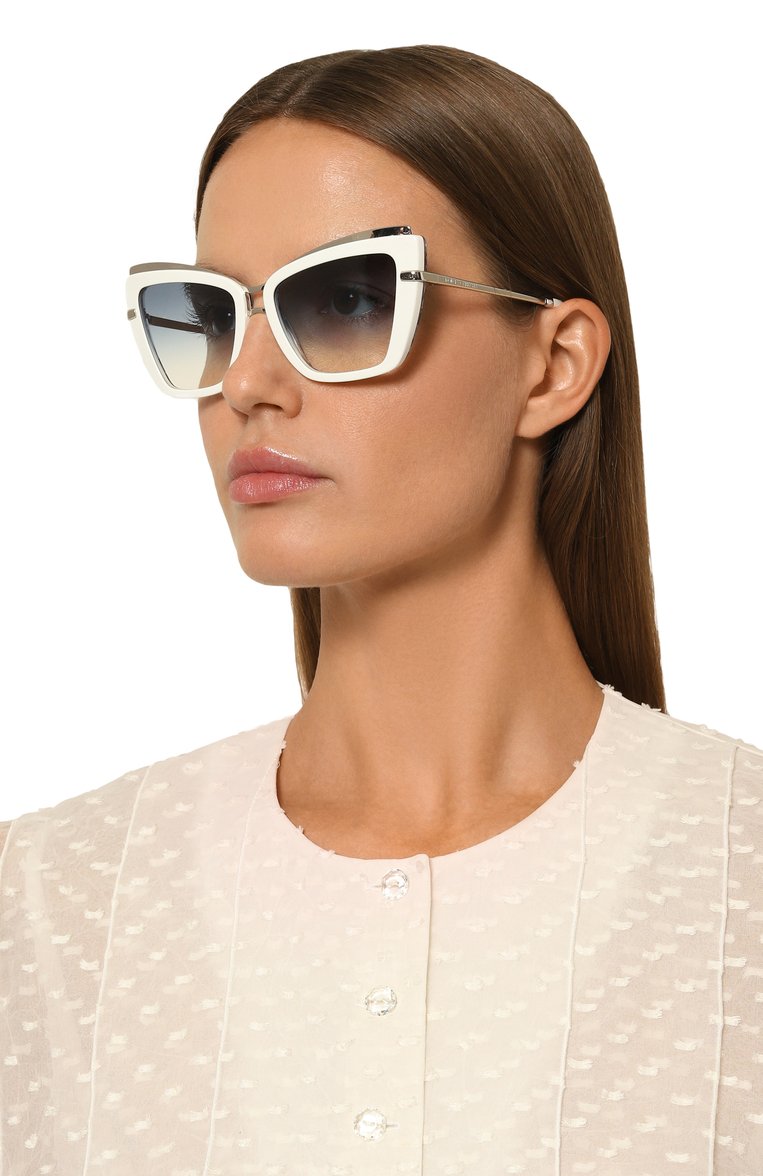 Женские солнцезащитные очки DOLCE & GABBANA белого цвета, арт. 4472-337119 | Фото 2 (Нос: Не проставлено; Тип очков: С/з; Региональные ограничения белый список (Axapta Mercury): Не проставлено; Материал: Пластик; Оптика Гендер: оптика-женское; Очки форма: Бабочка)