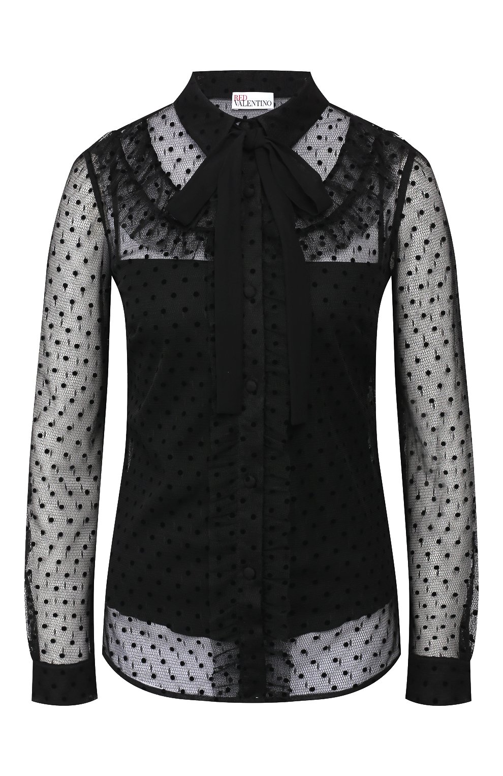 Блузка REDVALENTINO черного цвета по цене 34550 руб., арт. SR0AB00Q/4KN, фото 1 Блузка REDVALENTINO, арт. SR0AB00Q/4KN, фото 1