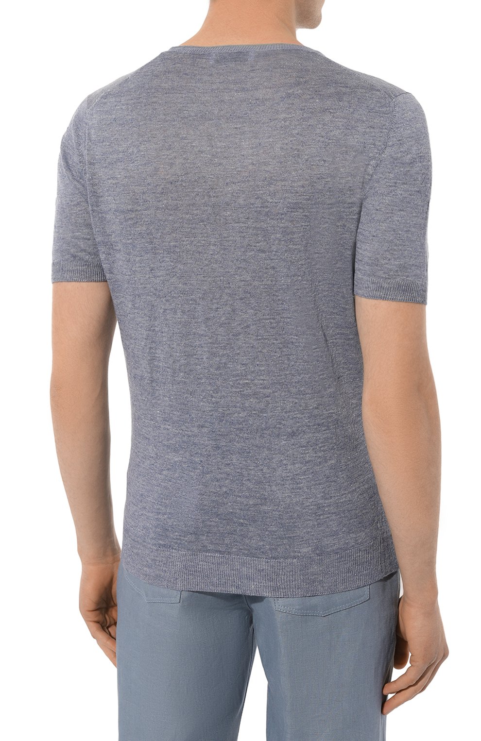 Льняной джемпер GRAN SASSO голубого цвета по цене 19950 руб., арт. 57177/24801, фото 4 Льняной джемпер GRAN SASSO, арт. 57177/24801, фото 4