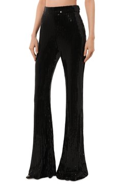 Женские брюки с отделкой пайетками THE NEW ARRIVALS ILKYAZ OZEL черного цвета, арт. C0LETTE PANTS | Фото 3 (Материал внешний: Синтетический материал; Драгоценные камни: Проставлено; Материал сплава: Проставлено; Длина (брюки, джинсы): Удлиненные; Женское Кросс-КТ: Брюки-одежда; Силуэт Ж (брюки и джинсы): Расклешенные; Стили: Гламурный)