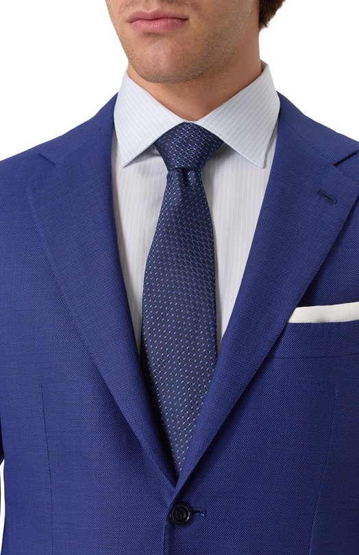 Шелковый галстук Canali 18/HJ04375 Синий  18/HJ04375 Фото 2