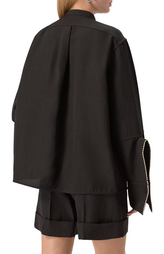 Рубашка из вискозы и шелка Jil Sander J02DL0231-J65005 Чёрный  J02DL0231-J65005 Фото 4
