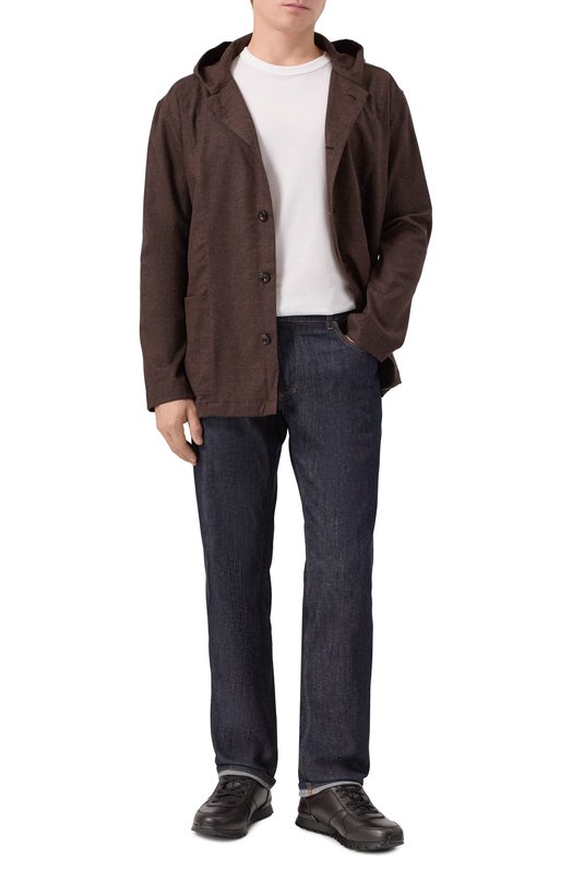 Кожаные кроссовки Kiton USSA114N0012601005 Коричневый  USSA114N0012601005 Фото 2