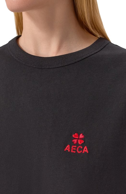 Хлопковая футболка AECA WHITE AWCMSSBDTTSST010C0.BLACK (M) Чёрный  AWCMSSBDTTSST010C0.BLACK (M) Фото 5