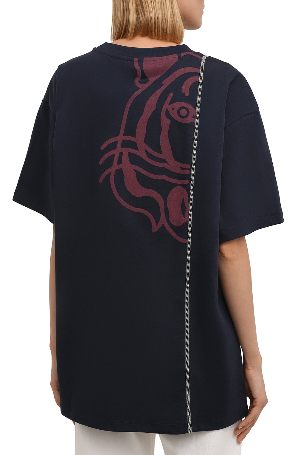 Хлопковая футболка KENZO синего цвета по цене 18200 руб., арт. FB62TS9754SB, фото 4 Хлопковая футболка KENZO, арт. FB62TS9754SB, фото 4