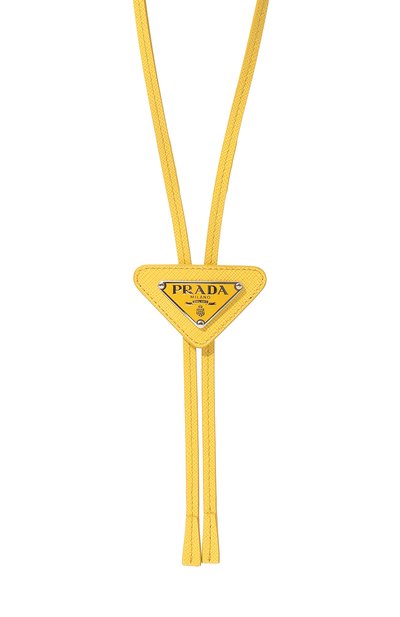 Кожаный галстук боло PRADA желтого цвета по цене 40000 руб., арт. 2IC027-QHH-F0377, фото 3 Кожаный галстук боло PRADA, арт. 2IC027-QHH-F0377, фото 3