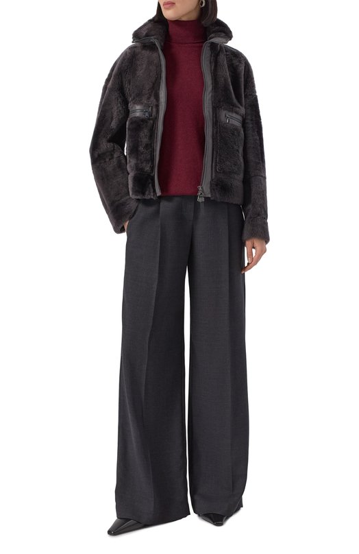 Дубленка из овчины Brunello Cucinelli MPMRA7775P Серый  MPMRA7775P Фото 2