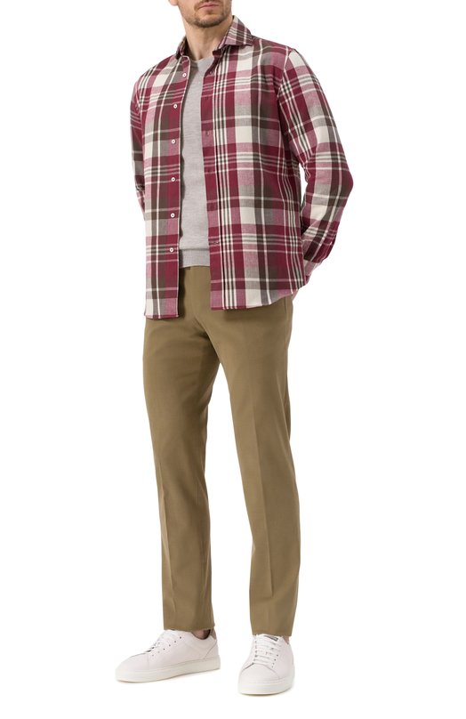 Хлопковые брюки Corneliani 944B01-9418503 Хаки  944B01-9418503 Фото 2