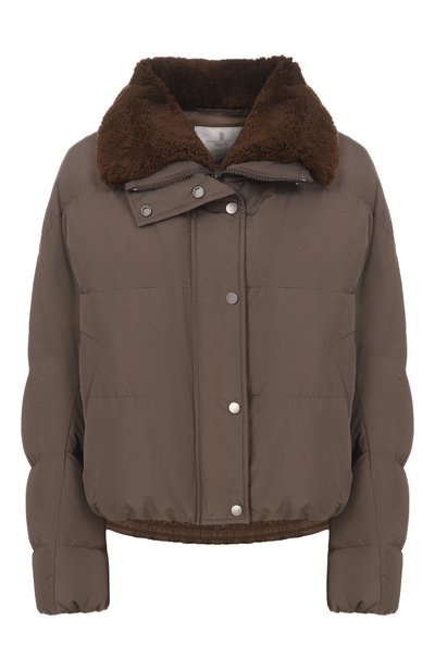 Женский пуховик с воротником из овчины BRUNELLO CUCINELLI, арт. MH5257474