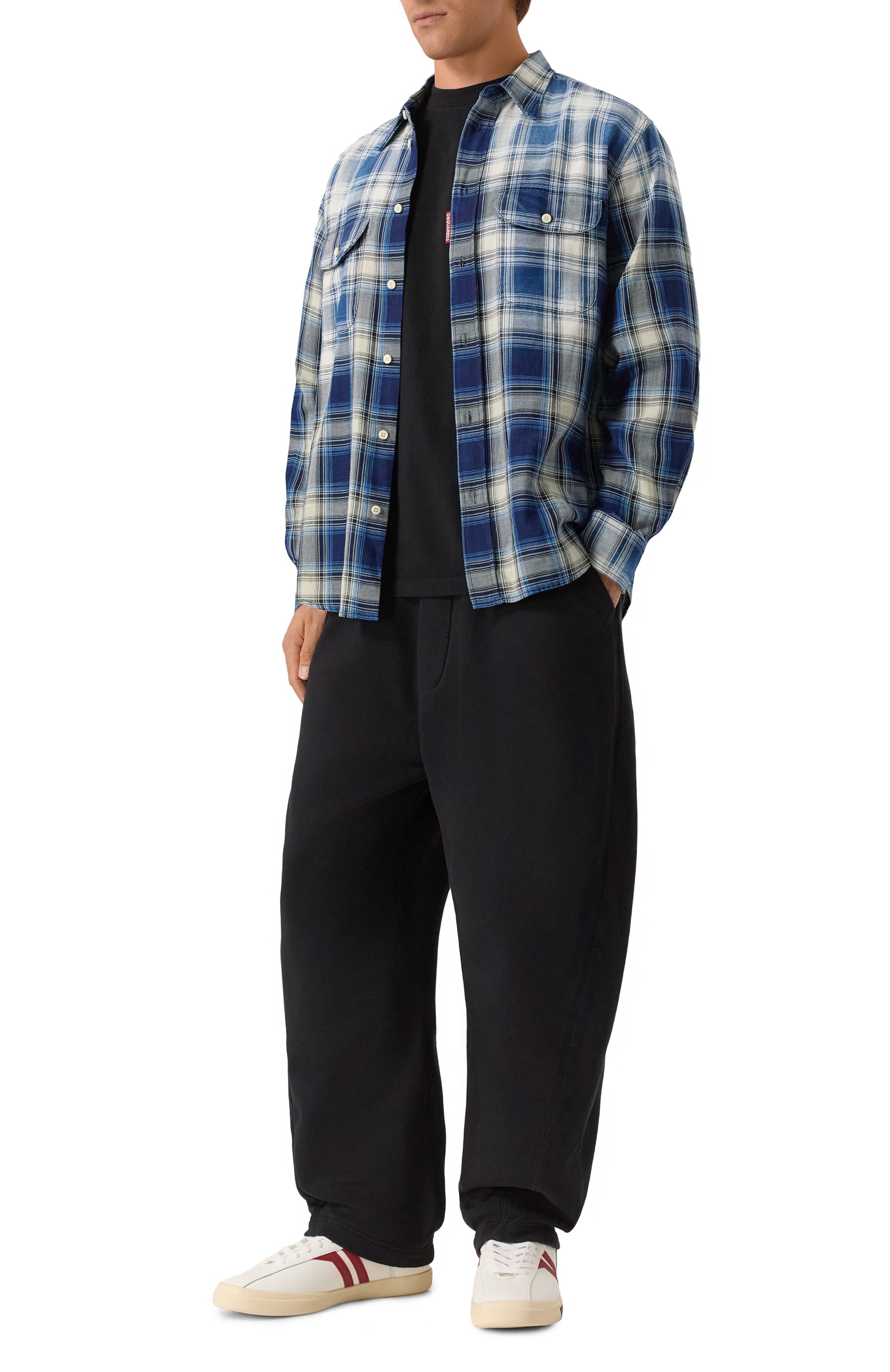 Хлопковая рубашка DSQUARED2 синего цвета по цене 59950 руб., арт. S74DM0958/D35206, фото 2 Хлопковая рубашка DSQUARED2, арт. S74DM0958/D35206, фото 2