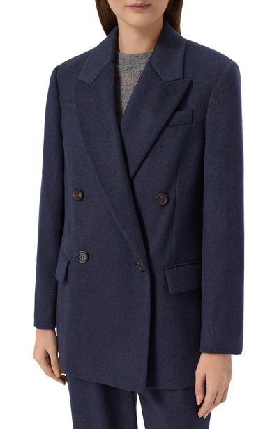 Шерстяной жакет BRUNELLO CUCINELLI синего цвета по цене 499500 руб., арт. MG5497356P, фото 3 Шерстяной жакет BRUNELLO CUCINELLI, арт. MG5497356P, фото 3