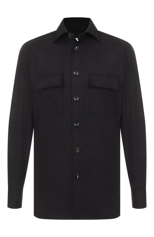 Шерстяная рубашка Kiton UMC016K0124G08 Чёрный UMC016K0124G08