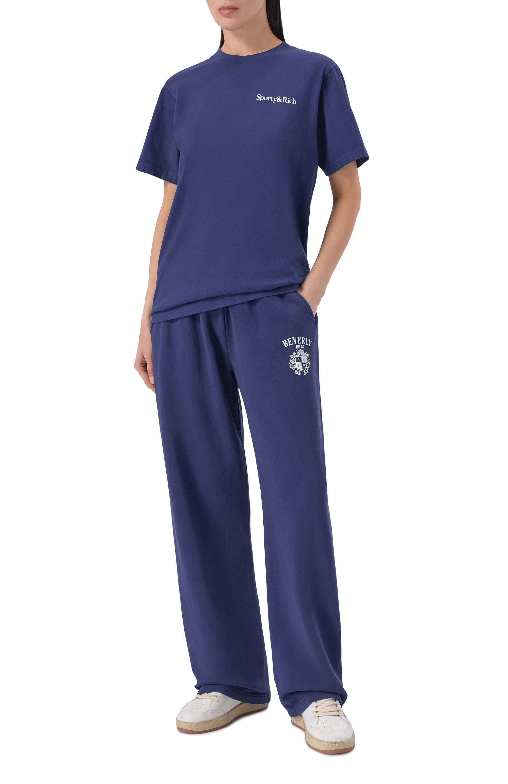 Хлопковая футболка SPORTY AND RICH, арт. T004361300BL106, фото 2