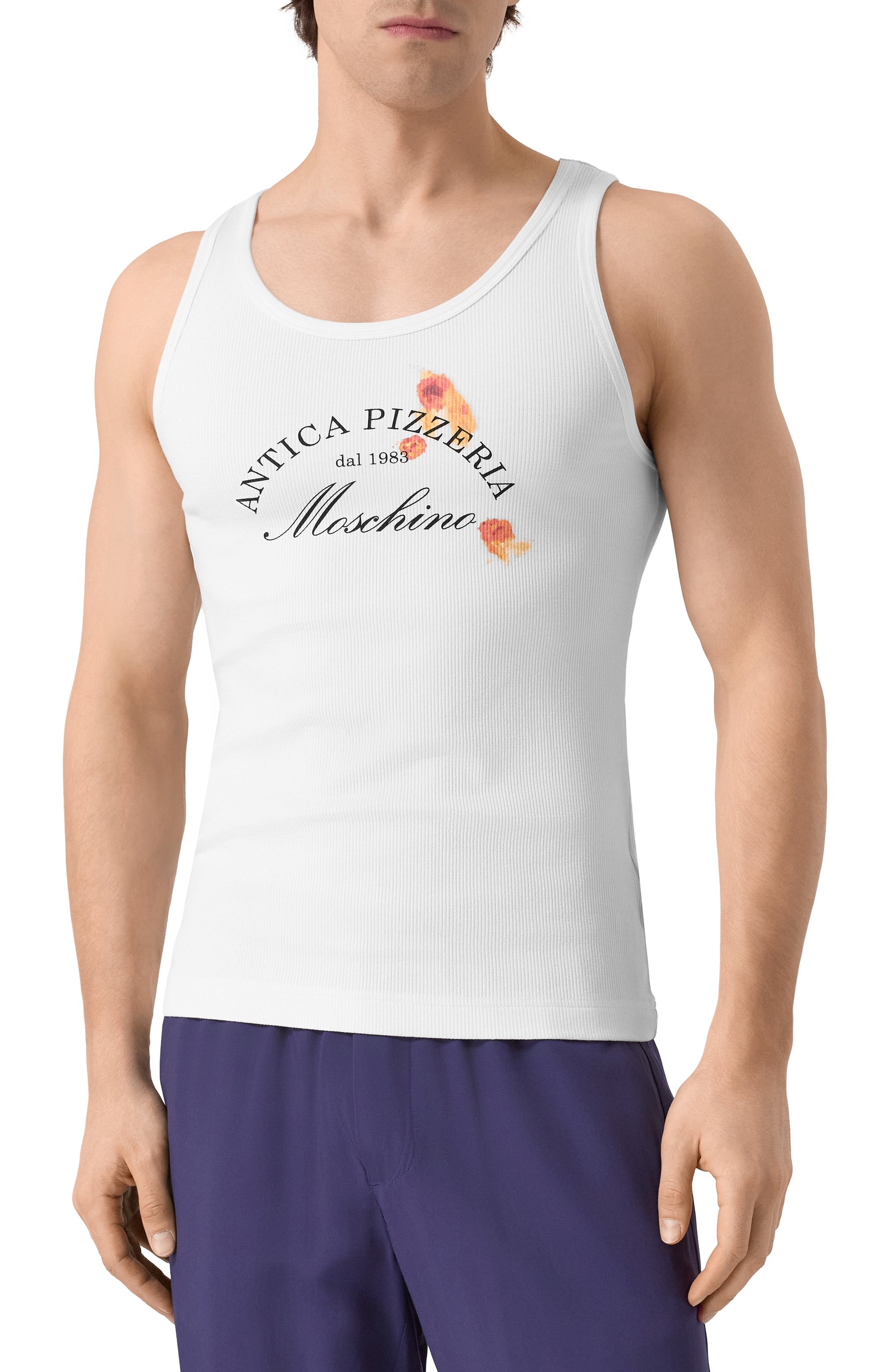 Майка из вискозы MOSCHINO белого цвета по цене 23700 руб., арт. A8907/0245, фото 3 Майка из вискозы MOSCHINO, арт. A8907/0245, фото 3