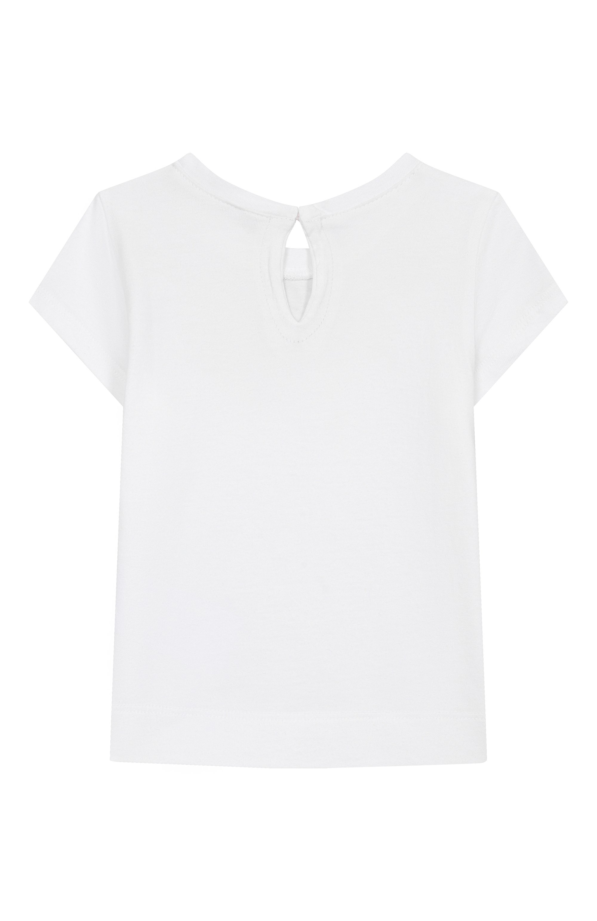 Хлопковая футболка MONNALISA белого цвета по цене 7840 руб., арт. 39E601, фото 2 Хлопковая футболка MONNALISA, арт. 39E601, фото 2