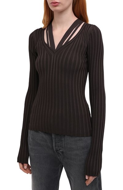 Пуловер HELMUT LANG коричневого цвета по цене 32800 руб., арт. K07HW712, фото 3 Пуловер HELMUT LANG, арт. K07HW712, фото 3