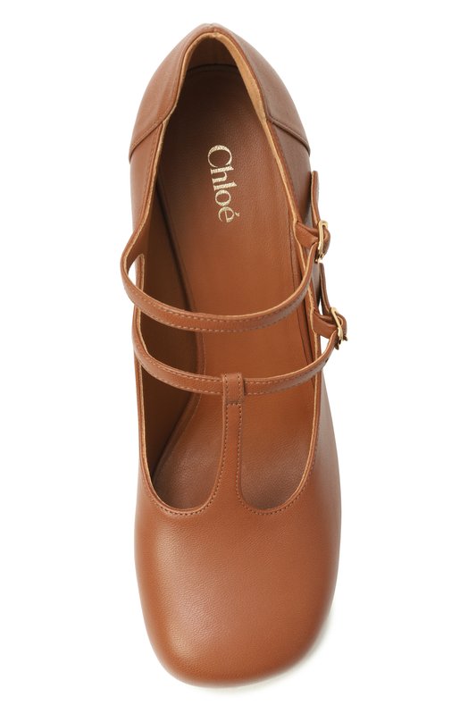 Кожаные туфли Chloé CH26S14CWK Коричневый  CH26S14CWK Фото 6