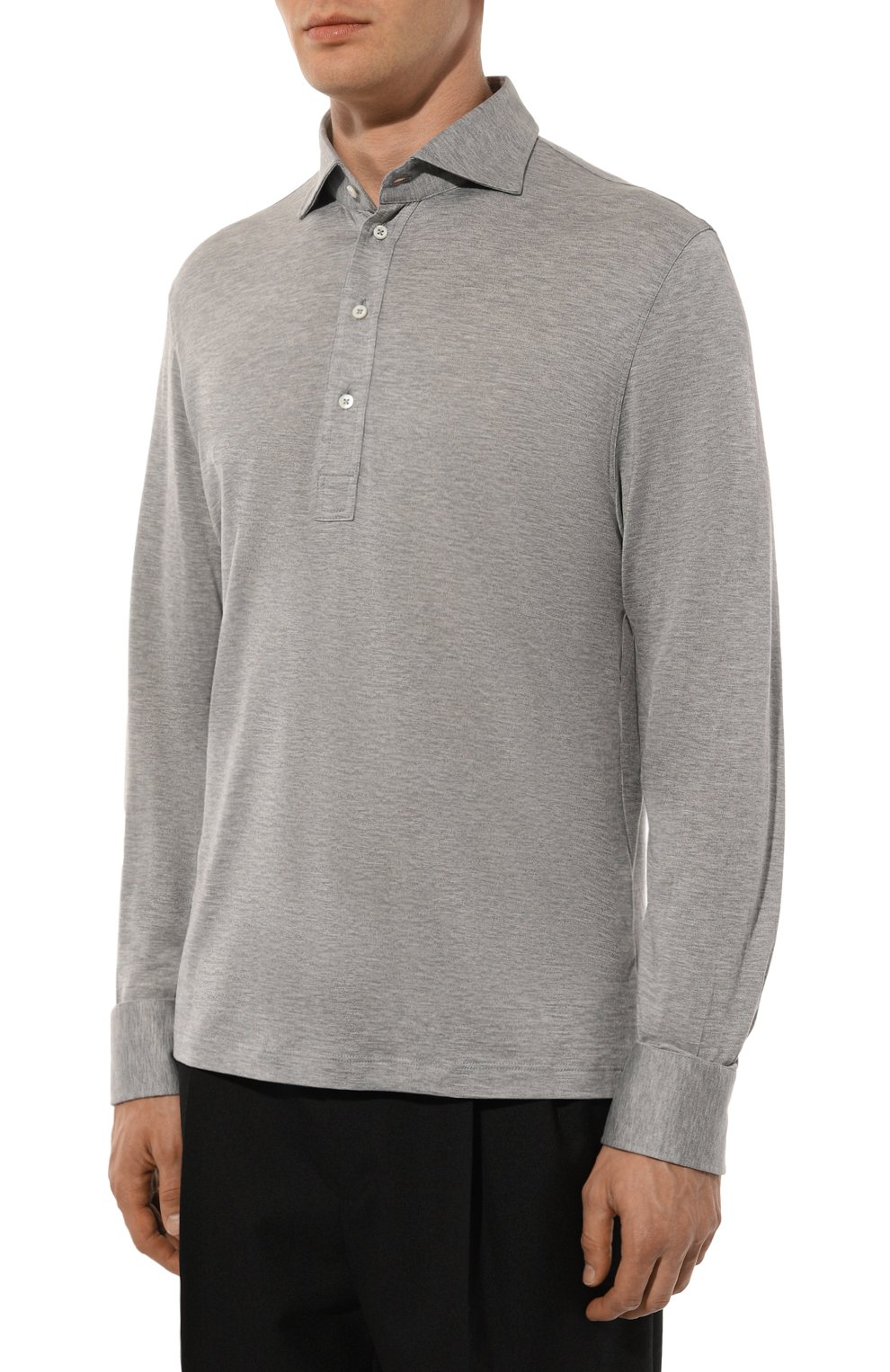 Поло из шелка и хлопка BRUNELLO CUCINELLI, арт. MH8363914, фото 3