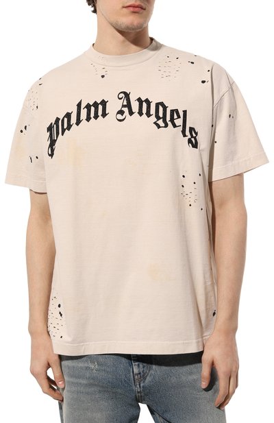 Хлопковая футболка PALM ANGELS, арт. PMAA072F22JER0050310, фото 3