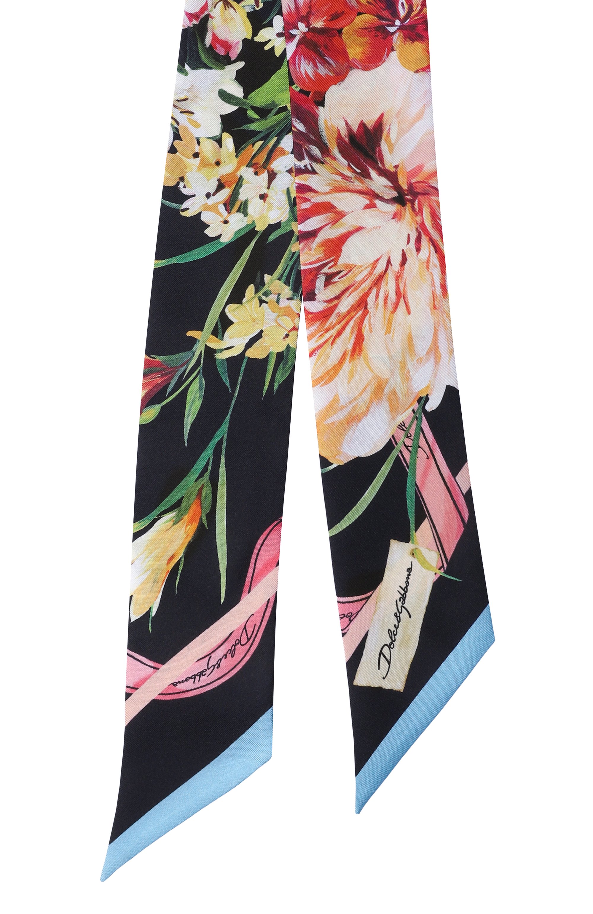 Шелковый шарф-твилли DOLCE & GABBANA разноцветного цвета по цене 24900 руб., арт. FS215A/GDC7B, фото 4 Шелковый шарф-твилли DOLCE & GABBANA, арт. FS215A/GDC7B, фото 4
