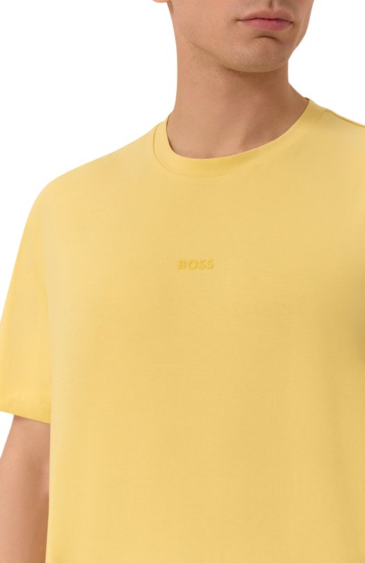 Хлопковая футболка BOSS Orange 50473278 Жёлтый  50473278 Фото 5