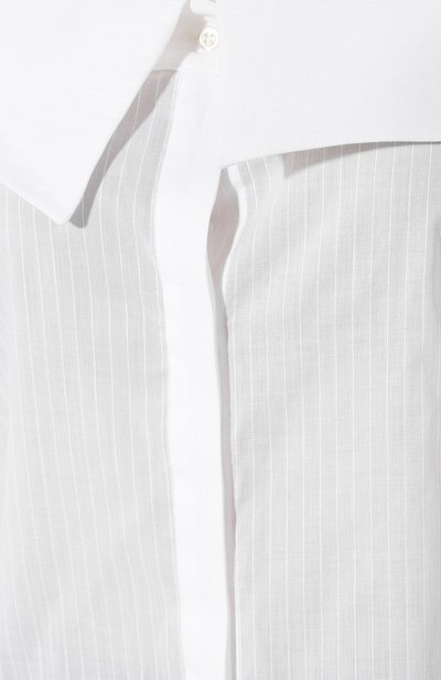 Хлопковая блузка VICTORIA, VICTORIA BECKHAM белого цвета по цене 20500 руб., арт. SHVV 148A SS19 SHEER STRIPE, фото 5 Хлопковая блузка VICTORIA, VICTORIA BECKHAM, арт. SHVV 148A SS19 SHEER STRIPE, фото 5