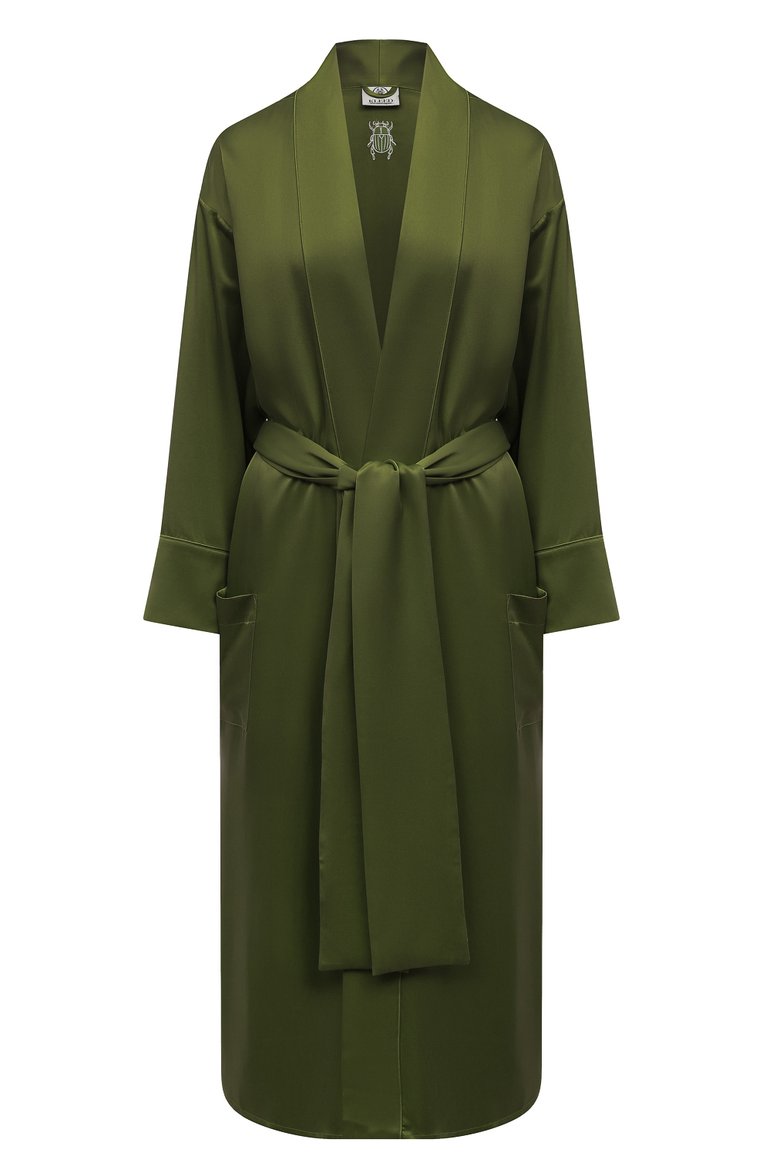 Шелковый халат KLEED LOUNGEWEAR, арт. AW24R0BJN/KHAKI, фото 1