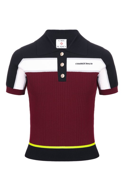 Поло из вискозы Casablanca W-SP26-KW-1233-01 Разноцветный W-SP26-KW-1233-01