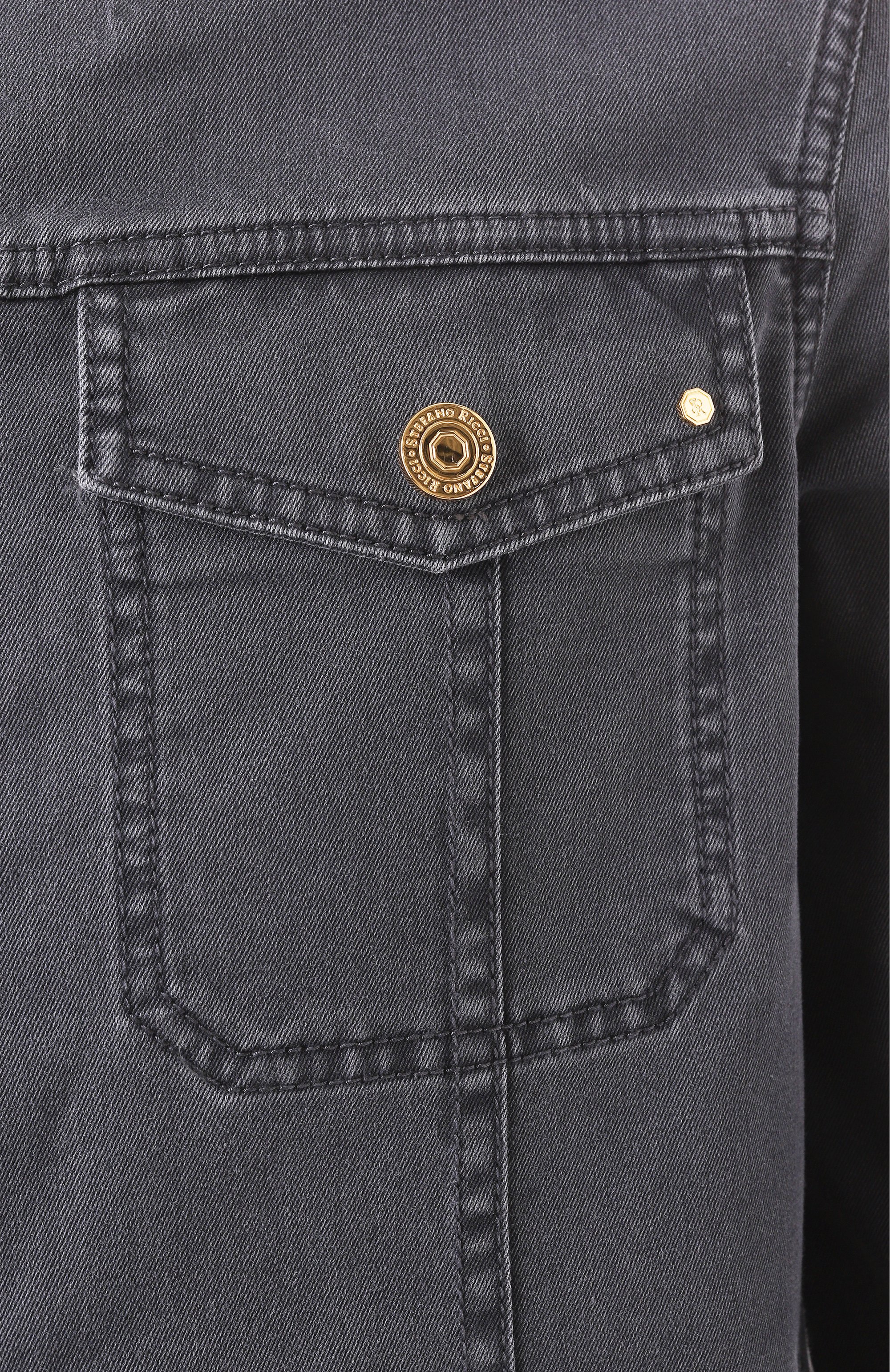 Джинсовая куртка STEFANO RICCI темно-серого цвета по цене 184000 руб., арт. MFJ5102070/T286BK, фото 6 Джинсовая куртка STEFANO RICCI, арт. MFJ5102070/T286BK, фото 6