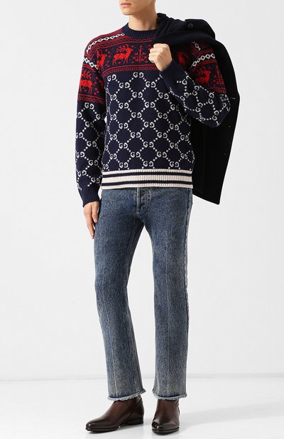 Шерстяной свитер с принтом GUCCI, арт. 522996/X9U41, фото 2