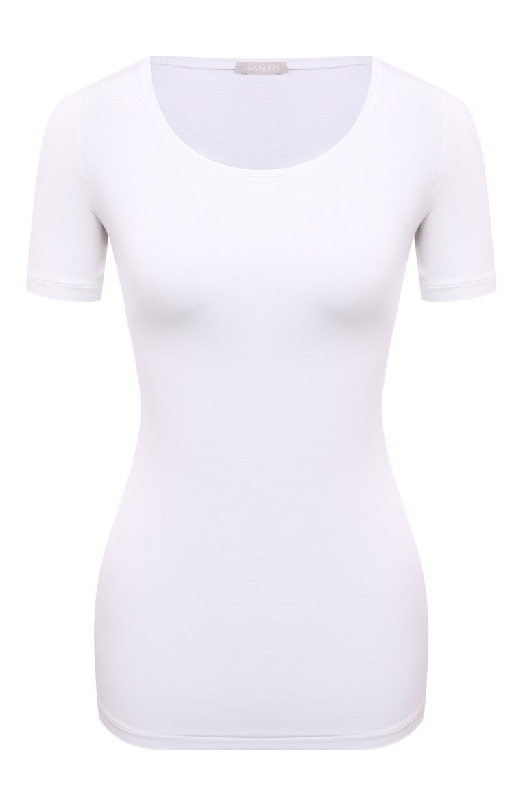 Женская футболка HANRO белого цвета, арт. 071258. | Фото 1 (Материал внешний: Синтетический материал; Материал сплава: Проставлено; Нос: Не проставлено; Женское Кросс-КТ: Футболка-белье)