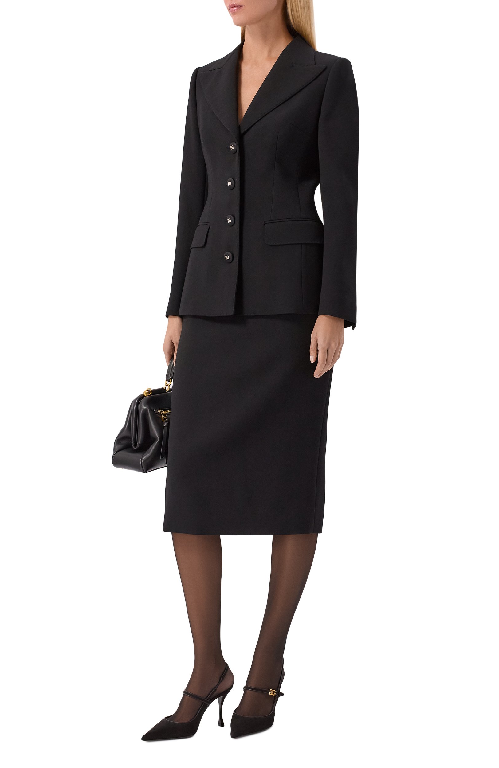 Шерстяная юбка DOLCE & GABBANA черного цвета по цене 109000 руб., арт. F4C4ST/FU2L8, фото 2 Шерстяная юбка DOLCE & GABBANA, арт. F4C4ST/FU2L8, фото 2