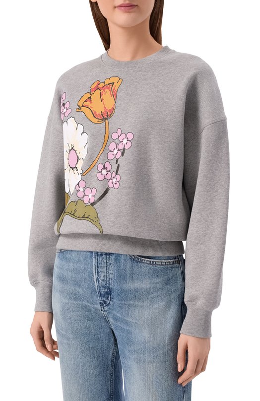Хлопковый свитшот Marni FLJE0241PS/USCY80 Серый  FLJE0241PS/USCY80 Фото 3