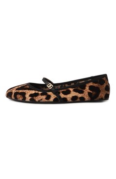 Женские текстильные балетки vally DOLCE & GABBANA леопардового цвета, арт. CB0246/A6L96 | Фото 4 (Материал внешний: Текстиль; Драгоценные камни: Проставлено; Материал внутренний: Натуральная кожа; Материал сплава: Проставлено; Подошва: Плоская)