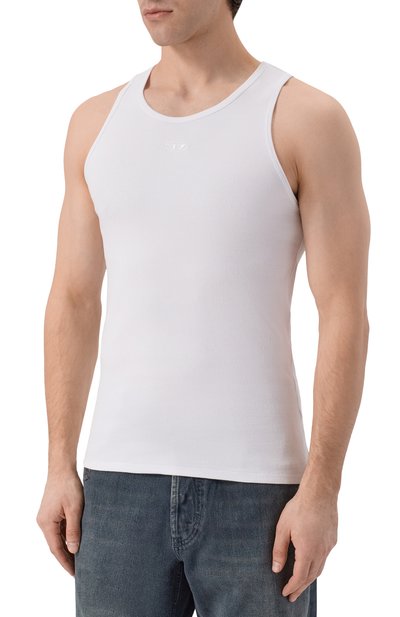 Хлопковая майка DIESEL белого цвета по цене 10550 руб., арт. A21560/0JEAI, фото 3 Хлопковая майка DIESEL, арт. A21560/0JEAI, фото 3