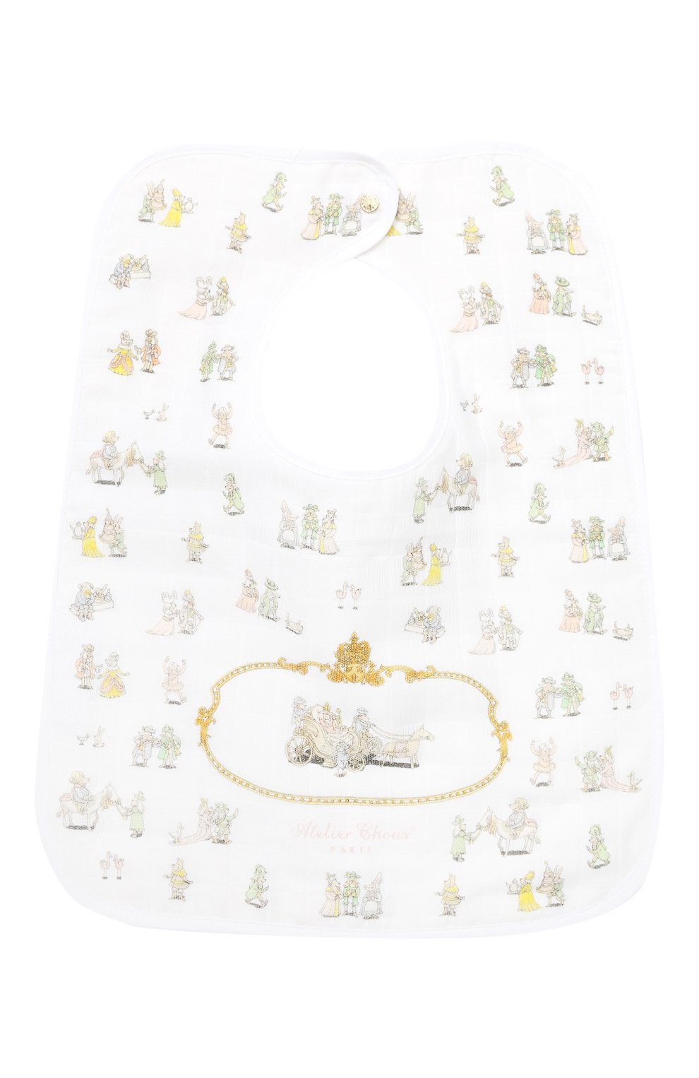 Хлопковый нагрудник ATELIER CHOUX, арт. LARGE BIB VERSAILLES G0LD SNAPS, фото 1