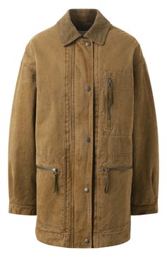 Женская хлопковая куртка ISABEL MARANT ETOILE светло-коричневого цвета, арт. 25PVE0448FA/C1G01E | Фото 1 (Длина (верхняя одежда): До середины бедра; Рукава: Длинные; Материал сплава: Проставлено; Драгоценные камни: Проставлено; Материал подклада: Синтетический материал; Стили: Кэжуэл; Кросс-КТ: Куртка, Легкие; Материал внешний: Хлопок)