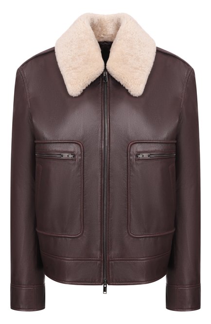 Женский кожаная куртка с отделкой из овчины MVST, арт. M26.1MW.LA72.1/LE0N LAMB LEATHER 052+AFRICA PEL0LU