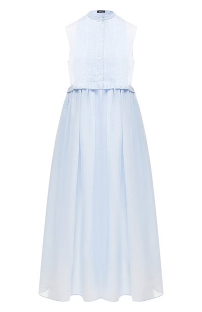 Женское платье из смеси хлопка и шелка JIL SANDER NAVY, арт. JNWM5011A/JM2550A