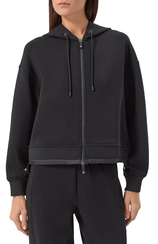 Хлопковая толстовка Emporio Armani EW001358/AF10002 Чёрный  EW001358/AF10002 Фото 3