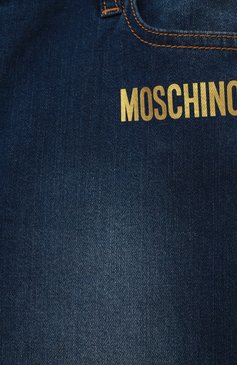 Детские джинсы MOSCHINO синего цвета, арт. HDP04E/LXE16/4A-8A | Фото 3 (Материал внешний: Хлопок; Материал сплава: Проставлено; Нос: Не проставлено; Региональные ограничения белый список (Axapta Mercury): Не проставлено)
