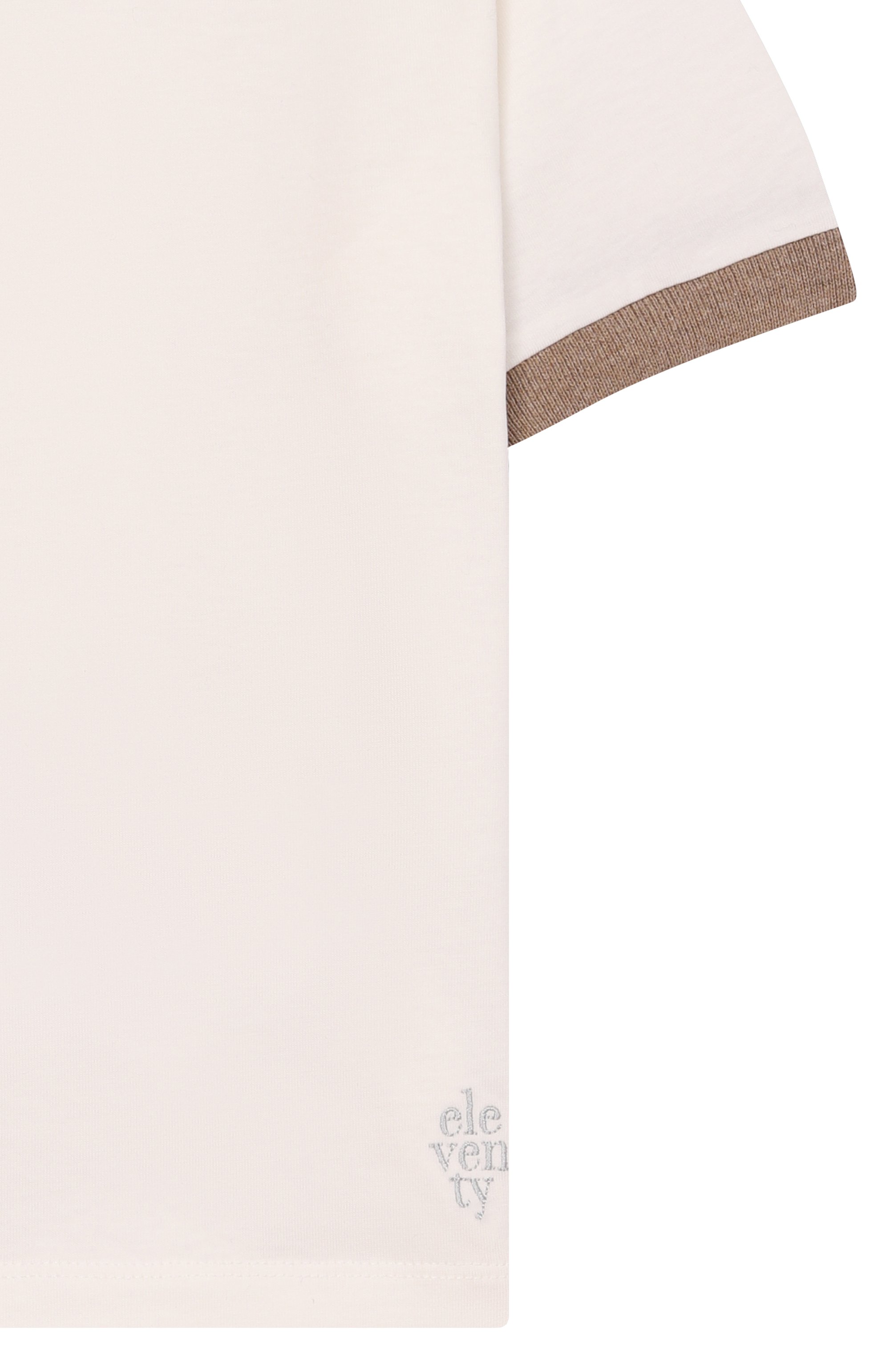 Хлопковая футболка ELEVENTY кремового цвета по цене 11000 руб., арт. EY8P41/Z3708, фото 3 Хлопковая футболка ELEVENTY, арт. EY8P41/Z3708, фото 3