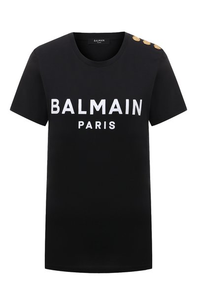 Женская хлопковая футболка BALMAIN, арт. YF1EF005BB37
