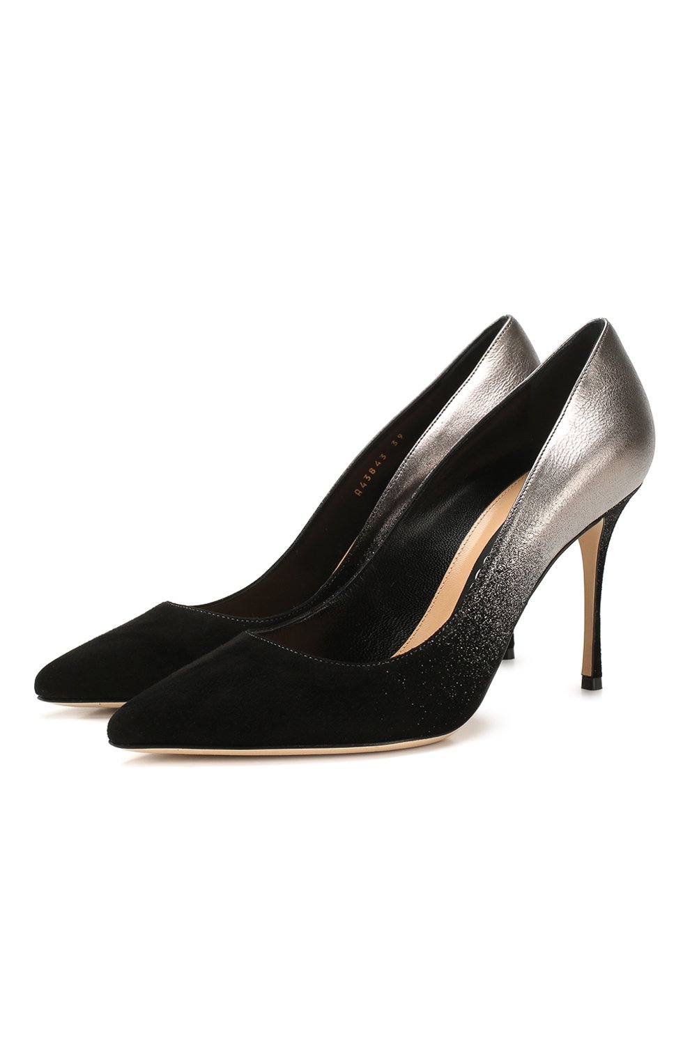 Кожаные туфли SERGIO ROSSI черного цвета по цене 65450 руб., арт. A43843-MCAS19, фото 1 Кожаные туфли SERGIO ROSSI, арт. A43843-MCAS19, фото 1