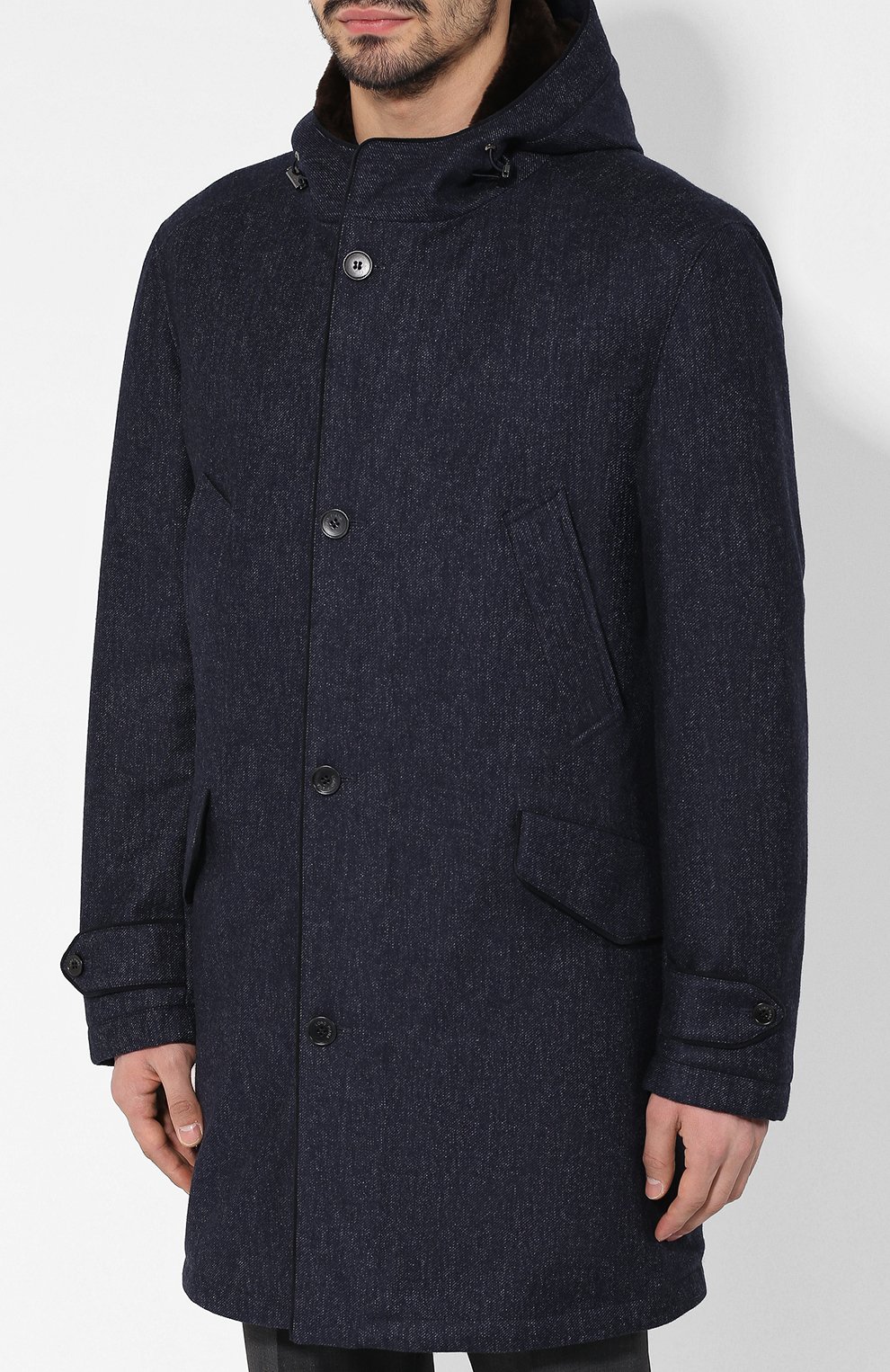 Кашемировая парка с внутренней меховой отделкой LORO PIANA, арт. FAI3716, фото 3