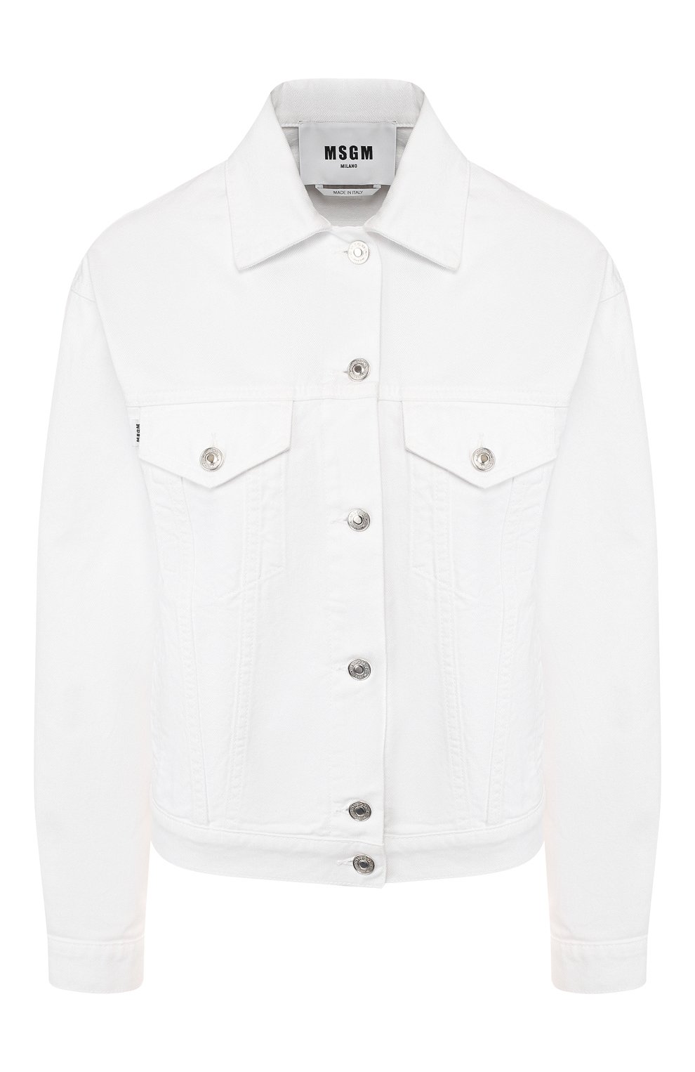 Джинсовая куртка MSGM белого цвета по цене 29950 руб., арт. 2841MDH51T 207276, фото 1 Джинсовая куртка MSGM, арт. 2841MDH51T 207276, фото 1