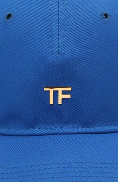 Женская хлопковая бейсболка TOM FORD синего цвета, арт. WH002T-TCN008 | Фото 3 (Материал: Текстиль, Хлопок; Региональные ограничения белый список (Axapta Mercury): RU; Материал сплава: Проставлено; Нос: Не проставлено)