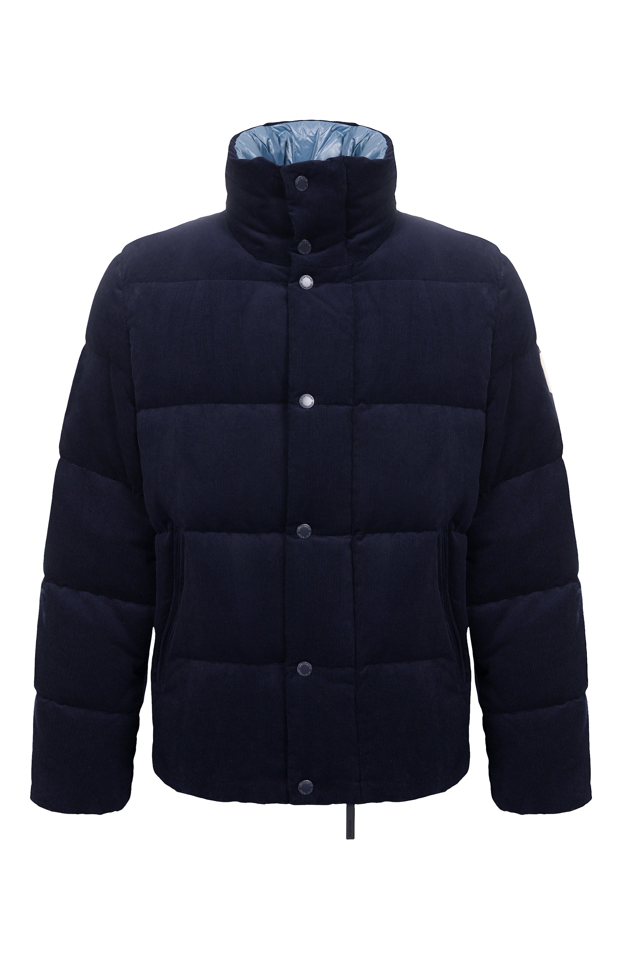 Вельветовый пуховик AFTER LABEL темно-синего цвета по цене 87700 руб., арт. CHAM0NIX/TP312, фото 1 Вельветовый пуховик AFTER LABEL, арт. CHAM0NIX/TP312, фото 1