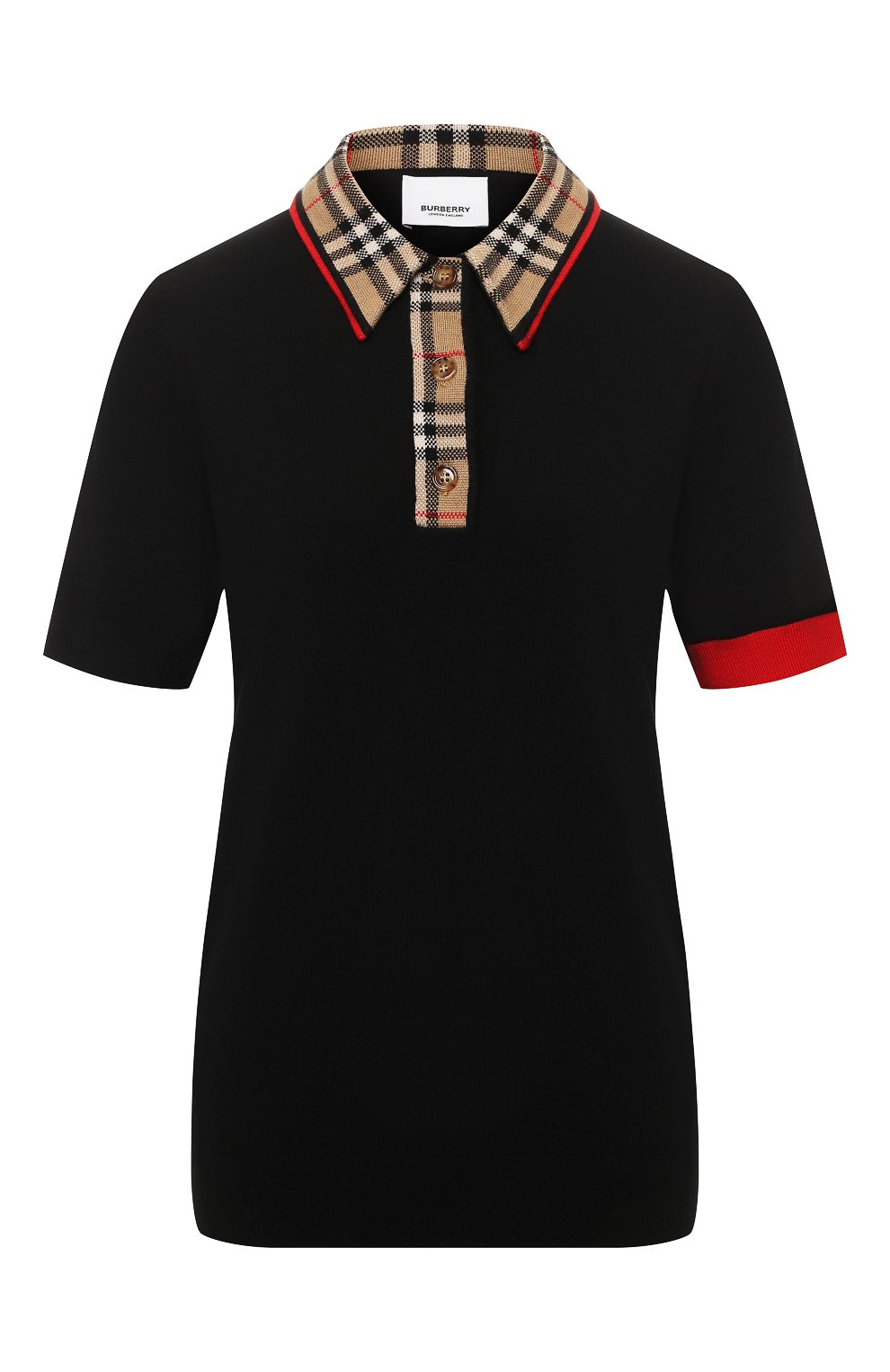 Шерстяное поло BURBERRY черного цвета по цене 64100 руб., арт. 8024766, фото 1 Шерстяное поло BURBERRY, арт. 8024766, фото 1